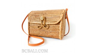 ata grass rattan cylinder design full handmade hand woven clutch bag purses